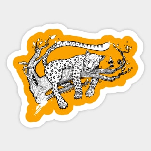 Sleeping leopard Sticker